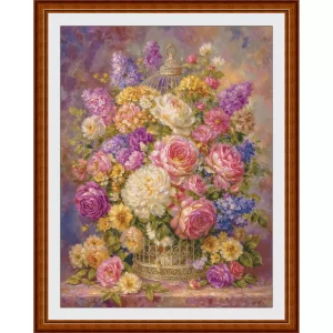 Flower Bird Cage 11CT 14CT 16CT 18CT Print Canvas Cross Stitch DIY Set Kit Needlework Embroidery 153 Colors