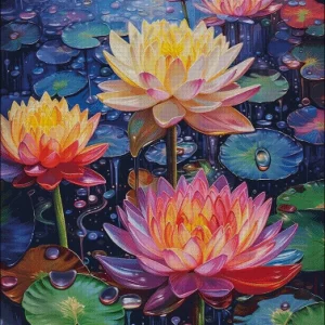 Colorful Lotus 14CT 16CT Printed On Canvas Cross Stitch DIY Set Chinese Pattern Kit Home Needlework Embroidery 190 Colors
